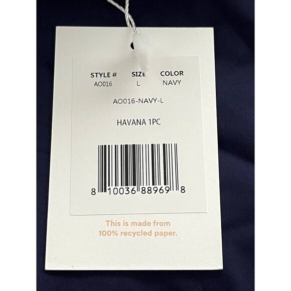 Andie Swim Havana Square Neck One Piece Swimsuit Resortwear Navy Blue Size Large - Picture 5 of 5